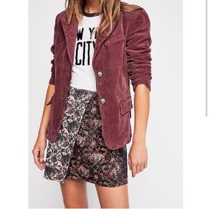 Free People Floral Jacquard Brocade Asymmetrical Tapestry Mini Skirt - Small